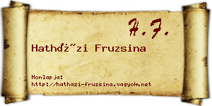 Hatházi Fruzsina névjegykártya